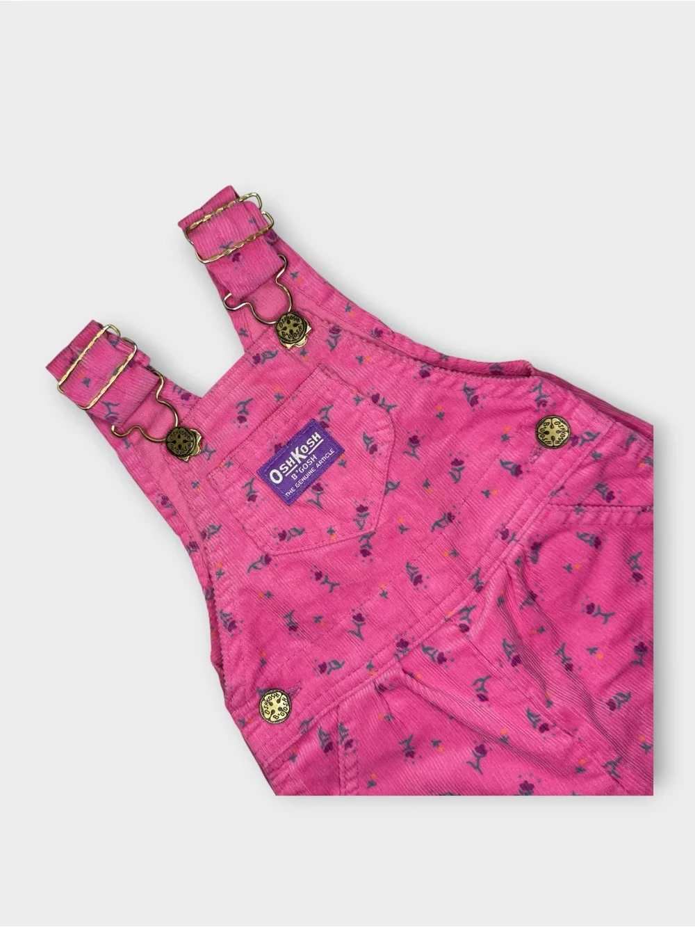 OshKosh B’gosh Floral Pattern Pinn Corduroy Overalls